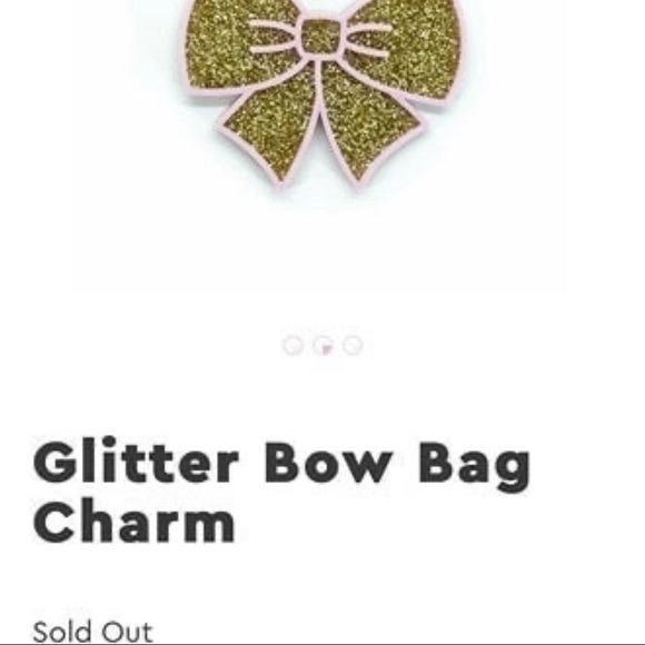 ๐ Stoney Clover Lane Acrylic Gold Glitter & Light Pink Bow Bag Charm Keychain - Picture 5 of 8